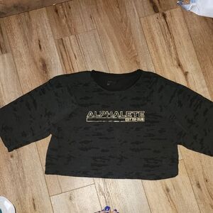 Alphalete Black and Gold  Long Sleeve Tee Camo Design